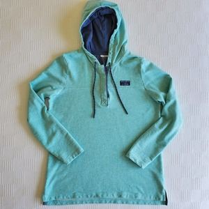 L.L. Bean | Women's 100% Soft Cotton Rugby Hooded Pullover | Aqua | Medium